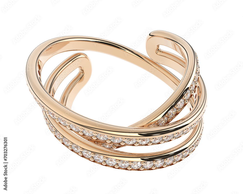 Fototapeta premium Engagement ring isolated on background. 3d rendering - illustration