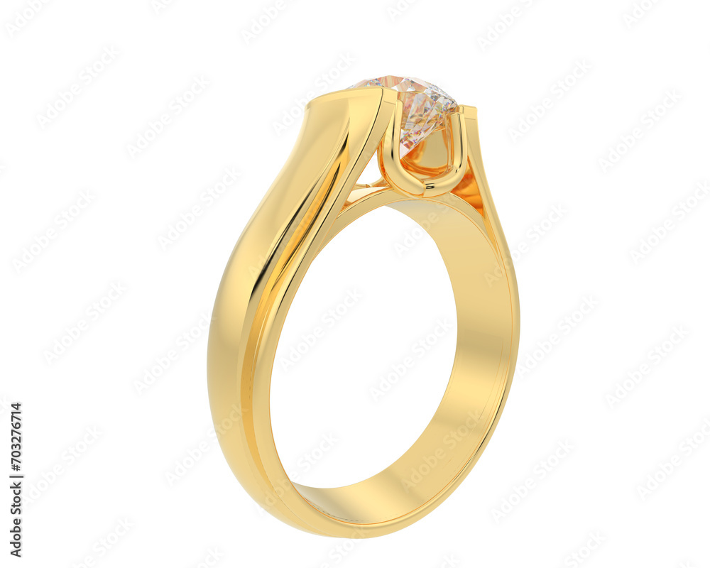 Engagement ring isolated on background. 3d rendering - illustration Engagement ring isolated on background. 3d rendering - illustration
