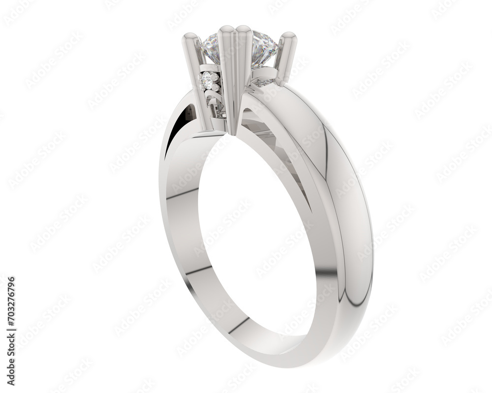 Engagement ring isolated on background. 3d rendering - illustration Engagement ring isolated on background. 3d rendering - illustration