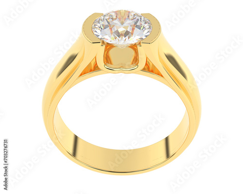 Engagement ring isolated on background. 3d rendering - illustration