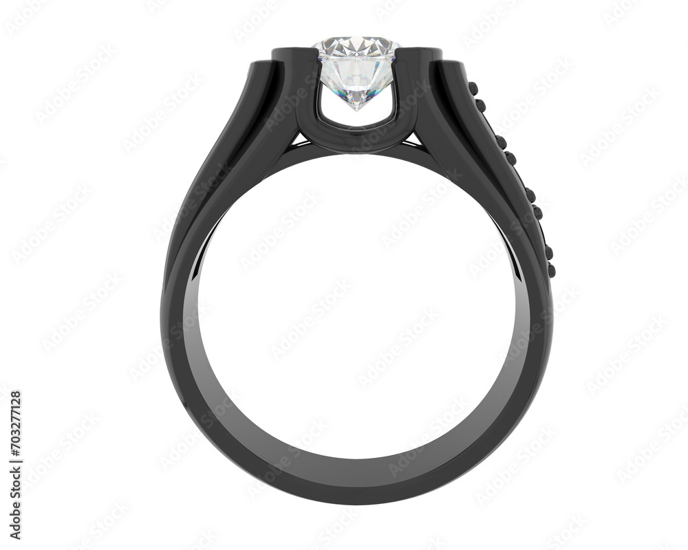 Obraz premium Engagement ring isolated on background. 3d rendering - illustration