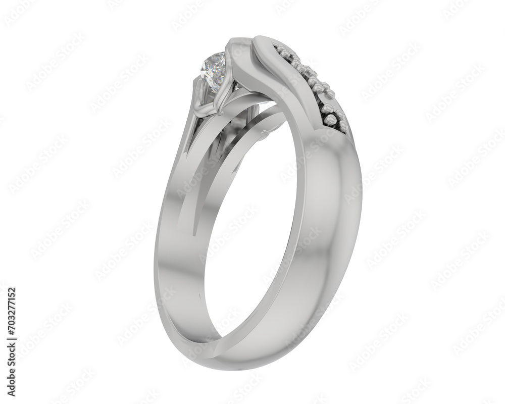 Engagement ring isolated on background. 3d rendering - illustration Engagement ring isolated on background. 3d rendering - illustration