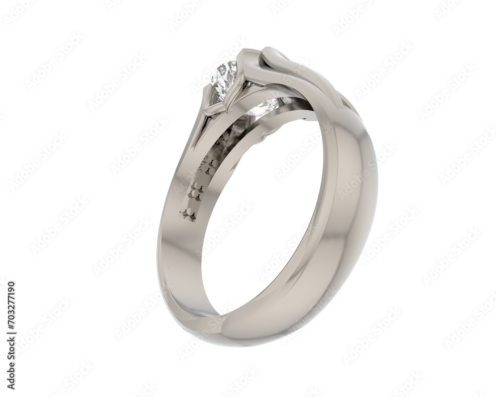 Engagement ring isolated on background. 3d rendering - illustration Engagement ring isolated on background. 3d rendering - illustration