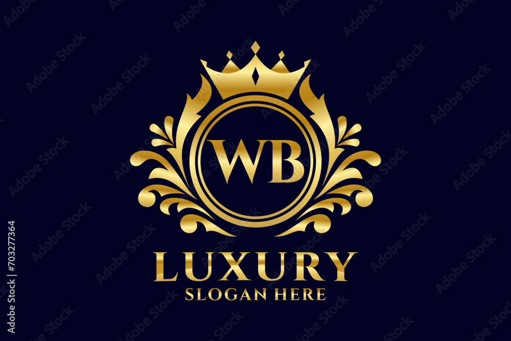 Initial WB Letter Royal Luxury Logo template in vector art for luxurious branding projects and other vector illustration. Initial WB Letter Royal Luxury Logo template in vector art for luxurious branding projects and other vector illustration.