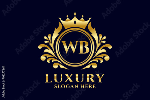 Initial WB Letter Royal Luxury Logo template in vector art for luxurious branding projects and other vector illustration.