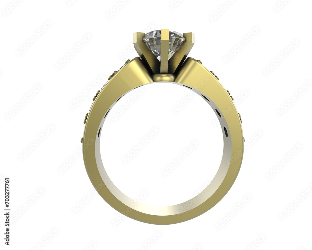 Obraz premium Engagement ring isolated on background. 3d rendering - illustration