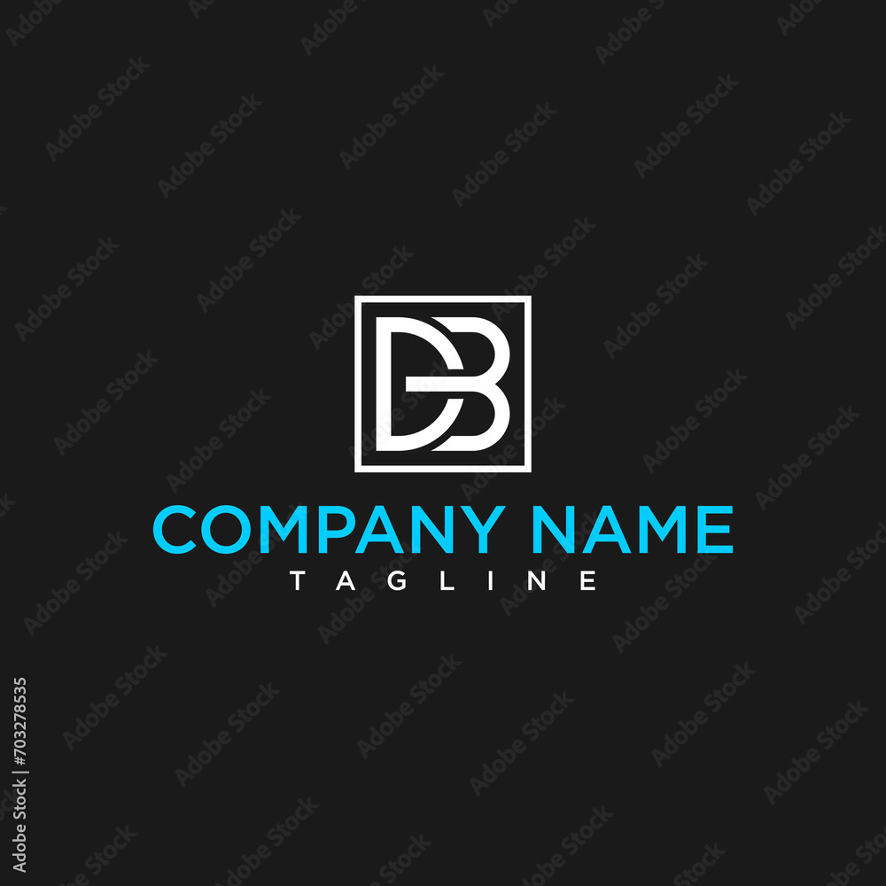 db or bd luxury initial square logo design inspiration