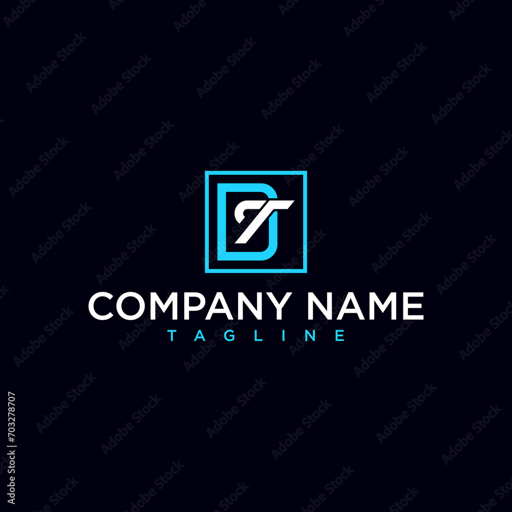 dt or td luxury initial square logo design inspiration