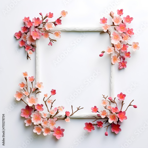 Floral frame spring mockup