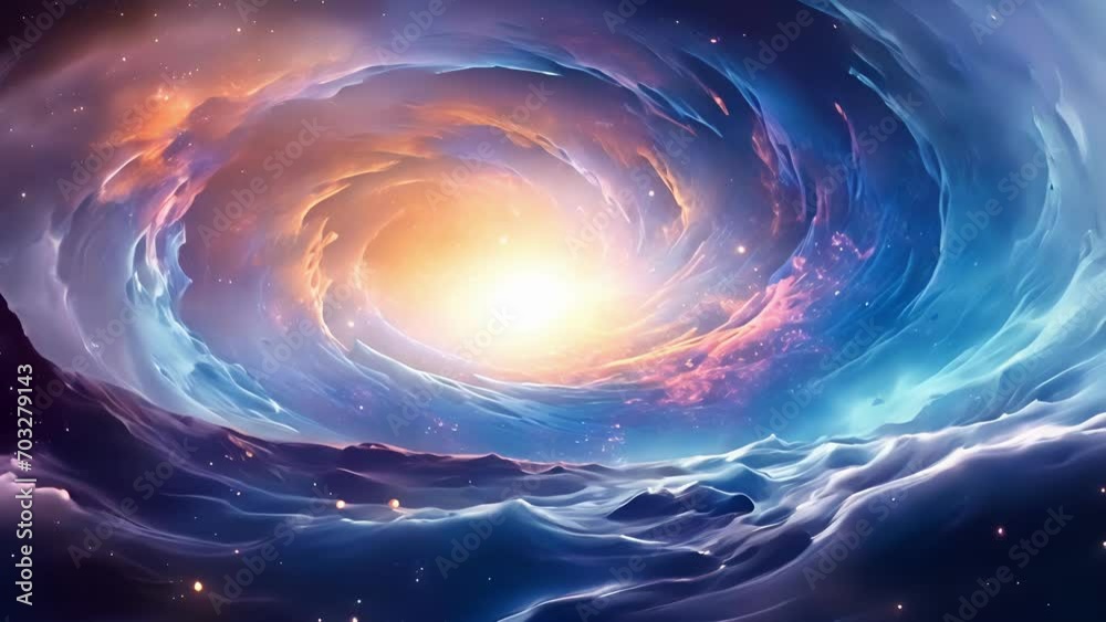 Witness the celestial dance of swirling galaxies and shimmering stars in this mesmerizing ethereal video. Witness the celestial dance of swirling galaxies and shimmering stars in this mesmerizing ethereal video.