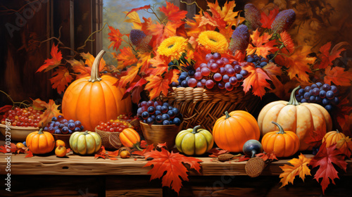 Colorful autumn and thanksgiving
