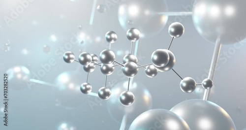 Perfluoropentanesulfonic acid rotating 3d molecule, molecular structure of antireflection agent, seamless video photo