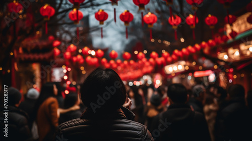 Chinese happy Lunar New Year holiday. Chinese sentence means happiness, healthy, Lucky and Wealthy
