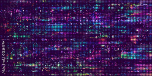 Futuristic halftone grunge dotted abstract digital technology background. Distressed colorful neon dotted background for technology or business concept. Big data visualization. Vector illustration