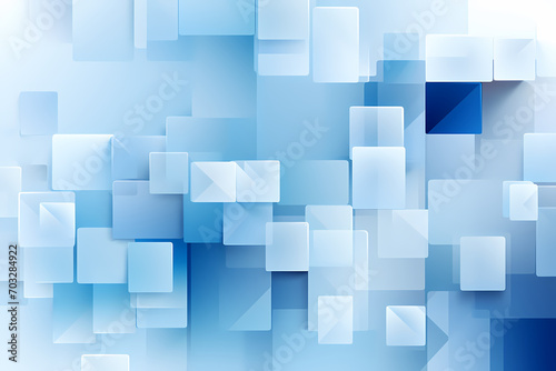 Blue abstract geometric background with varying square sizes