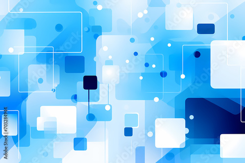 Abstract blue technology background with square shapes and lights