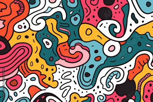  Play with patterns and colors using a dynamic and eclectic colorful line doodle seamless pattern background  Generative AI