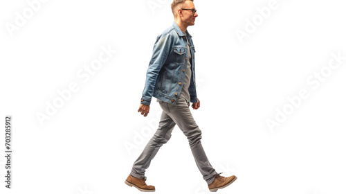 Adult American Strolling Hands-In-Pockets on a transparent background, Generative Ai © AIstudio1