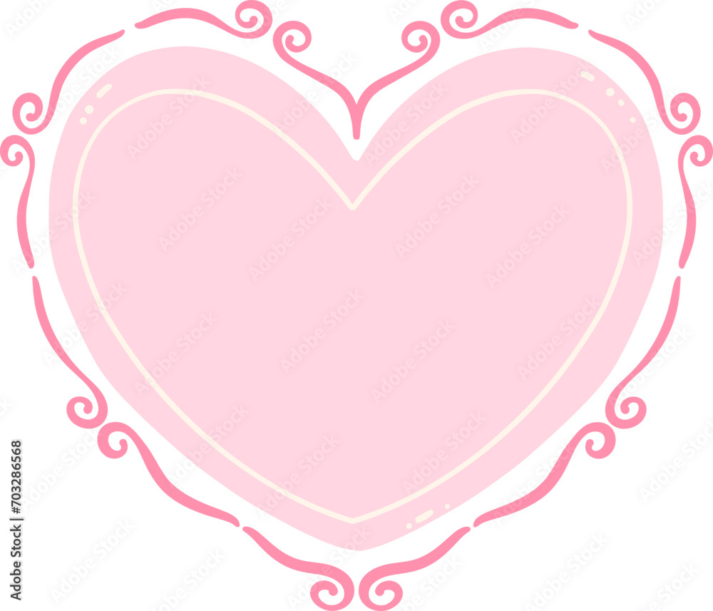 Pink Coquette frame aesthetic in heart shape 