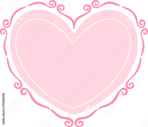 Pink Coquette frame aesthetic in heart shape 