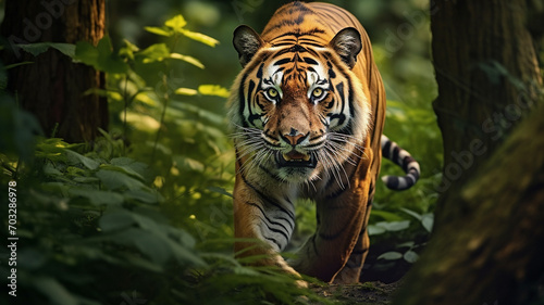 A breathtaking shot of a tiger in its natural habitat