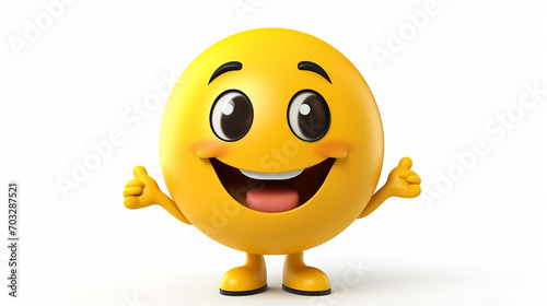 Presenting emoji isolated on white background greeting emoticon