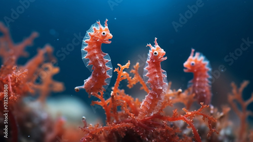 seahorse in the coral reef © Samvel