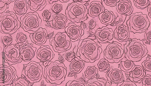 seamless minimal pink pattern with pink roses