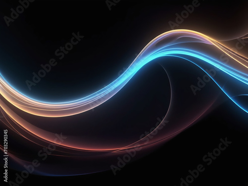 Abstract blue wave background, blue abstract background, blue background, blue neon light background