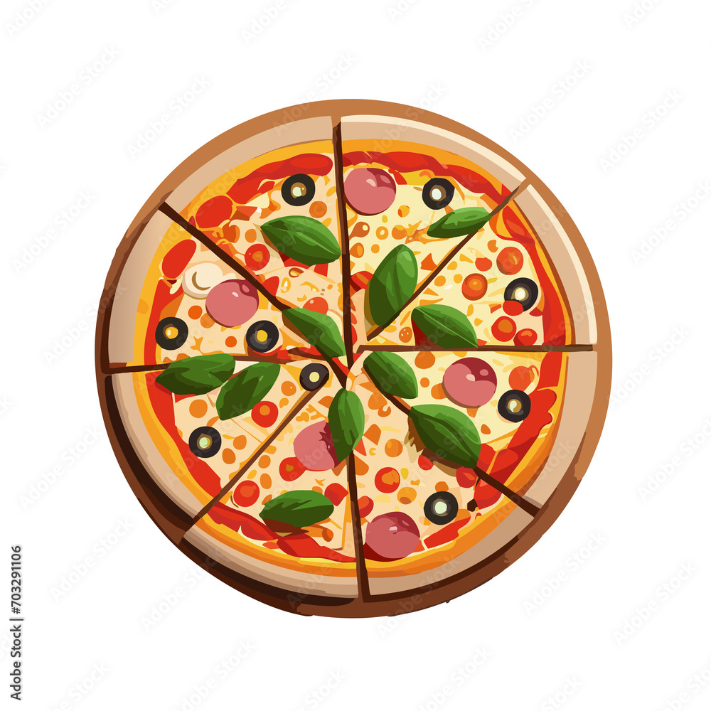 Pizza. Homemade pizza. Delicious pizza. Freshly made Italian margherita