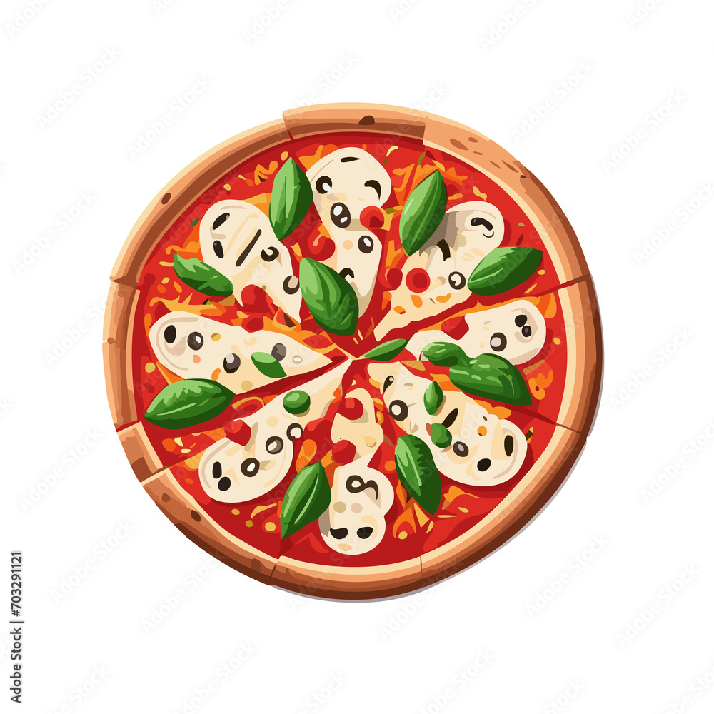 Pizza. Homemade pizza. Delicious pizza. Freshly made Italian margherita