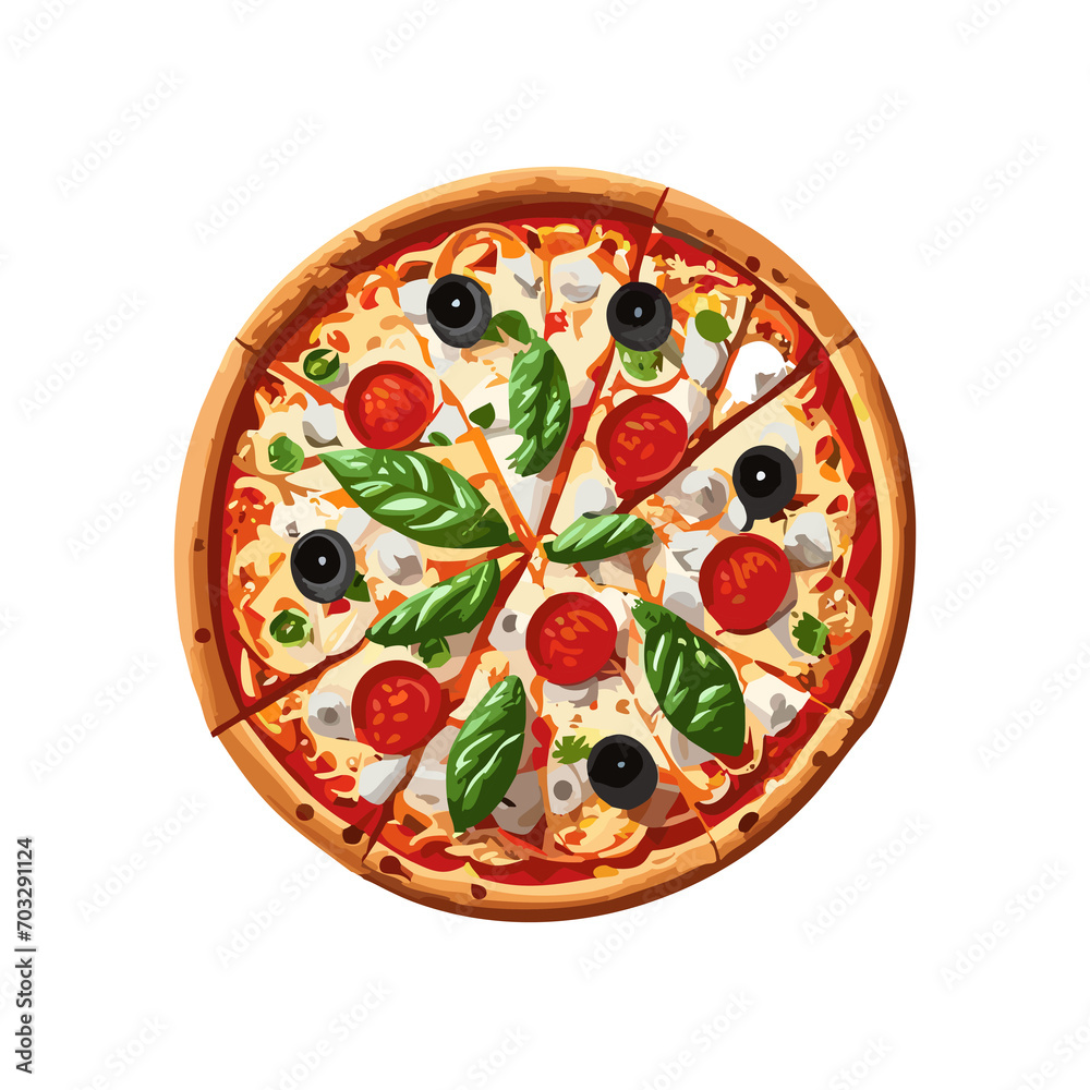 Pizza. Homemade pizza. Delicious pizza. Freshly made Italian margherita