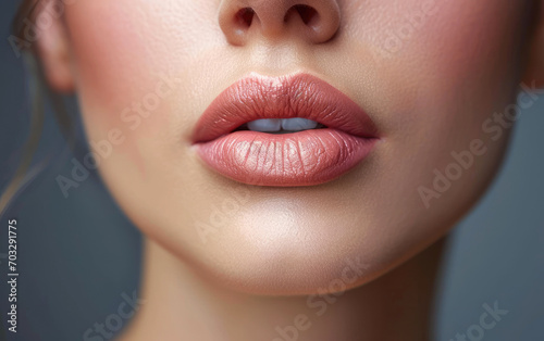 Lip fillers injections for fuller lips. Natural-looking results, photo