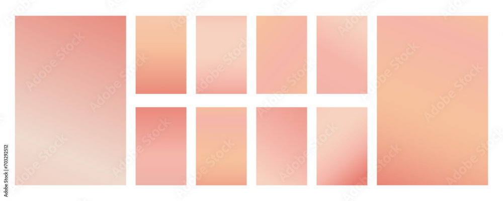Fototapeta premium Peach soft gradient. Simple gradient background set