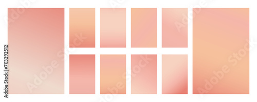 Peach soft gradient. Simple gradient background set