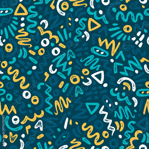 Hand drawn abstract seamless pattern, ethnic background, simple style - great for textiles, banners, wallpapers, wrapping - vector design photo