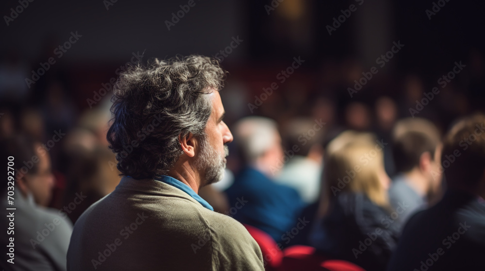 Rear view of unrecognizable people in audience at the conference hall. Business and entrepreneurship concept. Rear view of unrecognizable people in audience at the conference hall. Business and entrepreneurship concept.