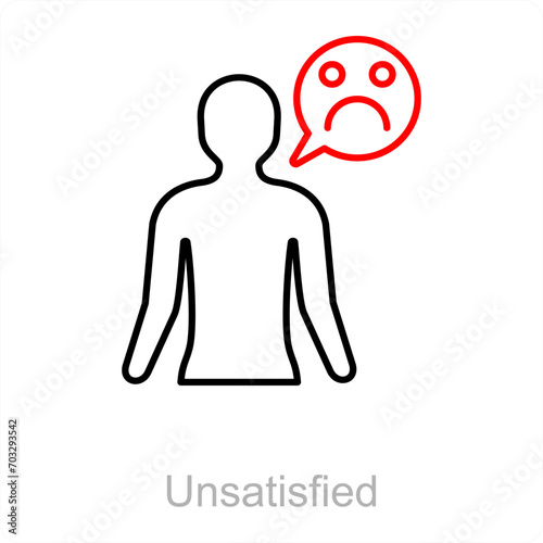 Unsatisfied and disappointed icon concept