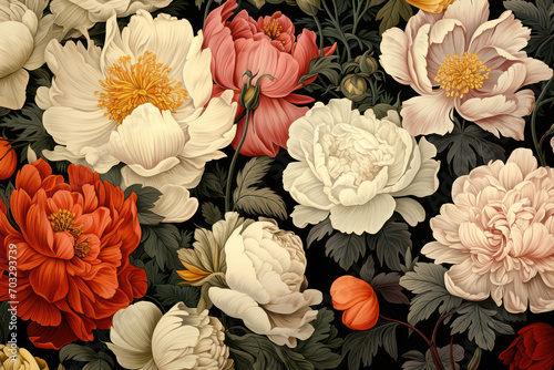 Romantic Floral Spring: Vintage Nature Seamless Wallpaper