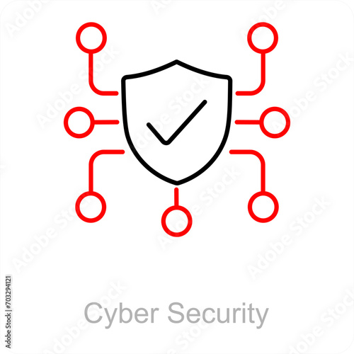 Cyber Security and authority icon concept