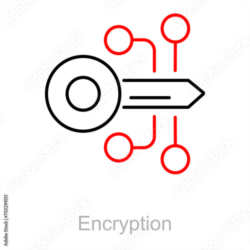 Encryption and data icon concept