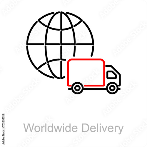 Worldwide delivery and shipping icon concept