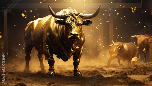 Hyper Bullish: Capturing the Spirit of the Bull Run in a Striking Artistic Concept photo