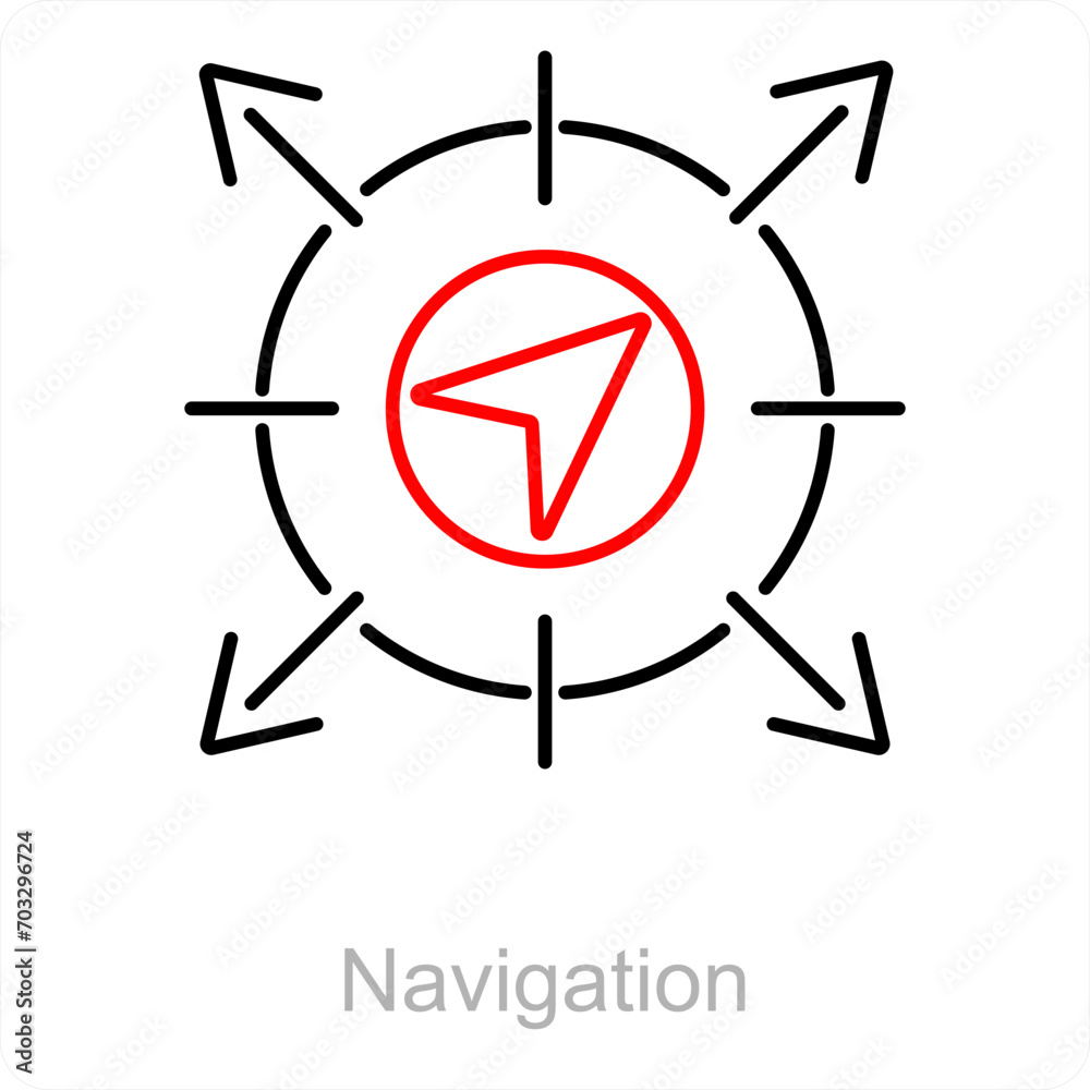 Navigation and way icon concept