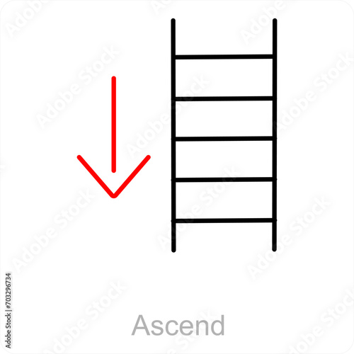 Ascend and way icon concept