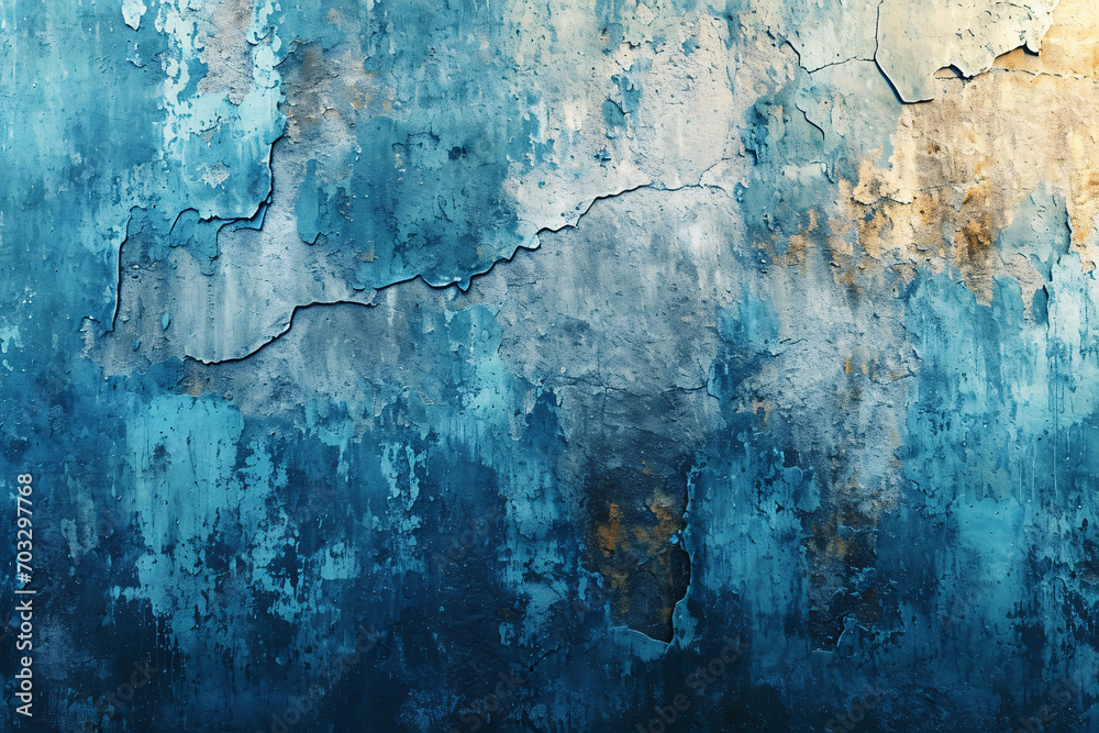 Blue textured abstract background with gradients and cracks