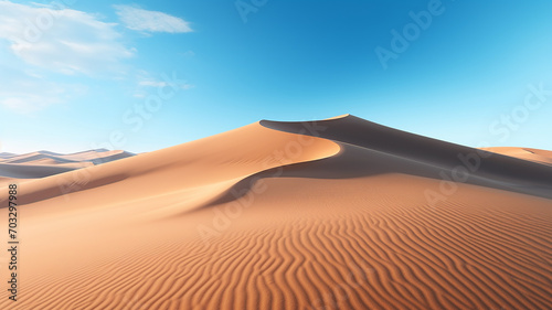 A vast expanse of desert with rolling sand dunes