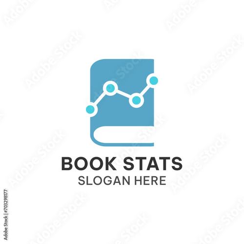 Book stats logo concept. Business education logo vector illustration