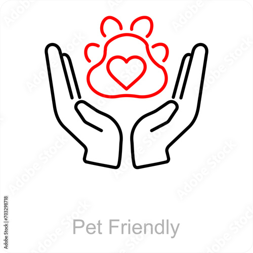 Pet Friendly and allowed icon concept