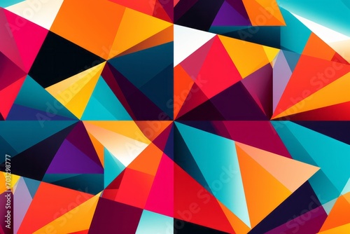  Capture attention with a striking and dynamic geometric pattern background  utilizing a combination of bold shapes  Generative AI